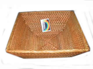 rattan bowl square 29cm x 8cm sloping sides 